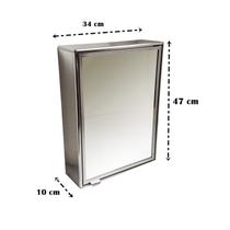 Armário Espelho Para Banheiro Alumínio Parede Sobrepor Croma