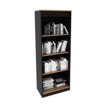 Armário Estante Alto para Escritório ME4150 Amêndoa/Preto - Tecno