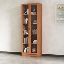 Armário Estante com 2 Portas de Vidro Amendoa Tecnomobili