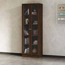 Armário Estante com 2 Portas de Vidro Rústico Tecnomobili