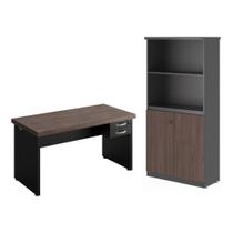 Armario Estante com Mesa 1.2 Ipanema Freijo Preto