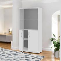 Armário Estante com Prateleiras Lumiere Branco Armário Estante com Prateleiras Lumiere Branco