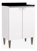 Armário Gabinete Branco Moderno Para Cozinha Com 2p E Pés