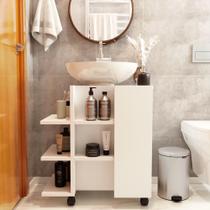 Armário Gabinete De Banheiro Classic Para Pia De Coluna - Branco - Expresso Armário Gabinete De Banheiro Classic Para Pia De Coluna - Branco - Expresso