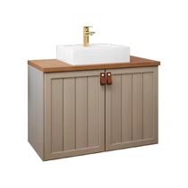 Armário Gabinete P/ Banheiro Capuccino E Freijó Alure 60cm