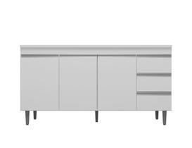 Armário Gabinete Para Pia Andreia S/Tampo 150cm 3 Portas 3 Gavetas Branco - Ajl Móveis
