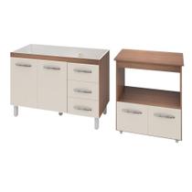 Armário Gabinete Pia De 120 Cm Bianca Com Balcão Multiuso Micro-ondas Forno Elétrico ângela Savana Frente Off-white Armário Gabinete Pia De 120 Cm Bianca Com Balcão Multiuso Micro-ondas Forno Elétrico ângela Savana Frente Off-white