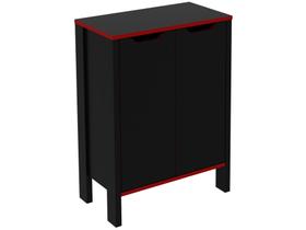 Armário Gamer com 2 Portas ME4164 Preto Vermelho