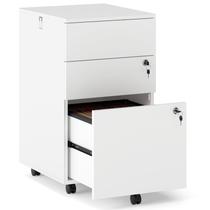 Armário Giantex Móvel com 3 Gavetas e Fechadura 69 cm Branco