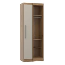 Armário Guarda Roupa de Canto Modulado Selene 80cm Mdp Menu Móveis Carvalho