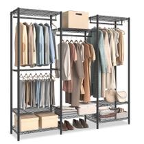 Armário Guarda-Roupa Portátil SONGMICS Heavy Duty - Com Prateleiras e Varões Armário Guarda-Roupa Portátil SONGMICS Heavy Duty - Com Prateleiras e Varões