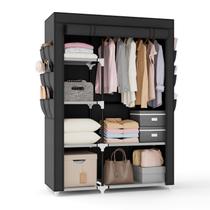 Armário Guarda-Roupa Portátil VTRIN 106cm - Com Haste e 6 Prateleiras