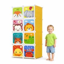 armario guarda roupas infantil organizador modular portatil brinquedos sapatos estante compacto 8 portas empilhavel