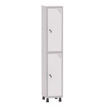 Armário Guarda Volume Locker Roupeiro 1 Vão 2 Portas Aço GRF501/2 Cinza e Branco - Pandin