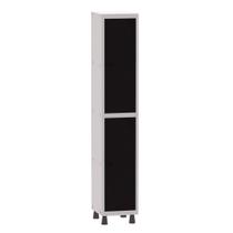 Armário Guarda Volume Locker Roupeiro 1 Vão 2 Portas Aço GRP501/2 Cinza e Preto - Pandin