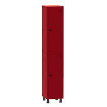Armário Guarda Volume Locker Roupeiro 1 Vão 2 Portas Aço GRP501/2 Vermelho - Pandin