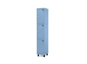 Armário Guarda Volume Locker Roupeiro 1 Vão 3 Portas Aço GRF501/3 Azul Dali - Pandin