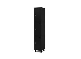 Armário Guarda Volume Locker Roupeiro 1 Vão 3 Portas Aço GRF501/3 Preto - Pandin