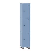 Armário Guarda Volume Locker Roupeiro 1 Vão 3 Portas Aço GRP501/3 Azul Dali - Pandin