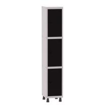 Armário Guarda Volume Locker Roupeiro 1 Vão 3 Portas Aço GRP501/3 Cinza e Preto - Pandin