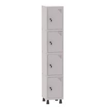 Armário Guarda Volume Locker Roupeiro 1 Vão 4 Portas Aço GRF501/4 Cinza - Pandin