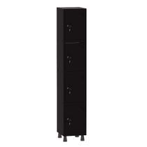 Armário Guarda Volume Locker Roupeiro 1 Vão 4 Portas Aço GRF501/4 Preto - Pandin Armário Guarda Volume Locker Roupeiro 1 Vão 4 Portas Aço GRF501/4 Preto - Pandin