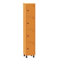 Armário Guarda Volume Locker Roupeiro 1 Vão 4 Portas Aço GRP501/4 Laranja Picasso - Pandin