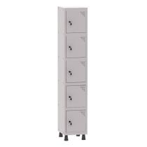 Armário Guarda Volume Locker Roupeiro 1 Vão 5 Portas Aço GRF501/5 Cinza - Pandin