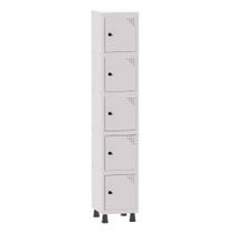 Armário Guarda Volume Locker Roupeiro 1 Vão 5 Portas Aço GRP501/5 Branco - Pandin