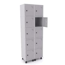 Armário Guarda Volume Locker Roupeiro 10 Portas Aço Grp 502/10 Cinza