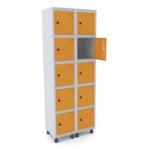 Armário Guarda Volume Locker Roupeiro 10 Portas Aço GRP 502/10 Pandin Móveis