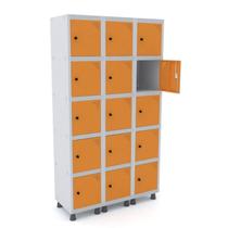 Armário Guarda Volume Locker Roupeiro 15 Portas Aço GRP 503/15