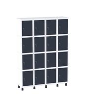 Armário Guarda Volume Locker Roupeiro 16 Portas Aço Grf 504/16 Branco/Azul Delrey