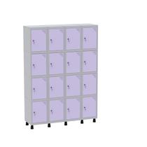 Armário Guarda Volume Locker Roupeiro 16 Portas Aço Grf 504/16 Cinza/Lilás Armário Guarda Volume Locker Roupeiro 16 Portas Aço Grf 504/16 Cinza/Lilás