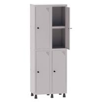 Armário Guarda Volume Locker Roupeiro 2 Vãos 04 Portas Com Prateleira GRP502PRI/4 Cinza - Pandin Armário Guarda Volume Locker Roupeiro 2 Vãos 04 Portas Com Prateleira GRP502PRI/4 Cinza - Pandin