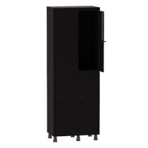 Armário Guarda Volume Locker Roupeiro 2 Vãos 4 Portas Aço GRP502/4 Preto - Pandin