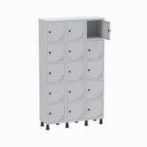 Armário Guarda Volume Locker Roupeiro 3 Vãos 15 Portas GR303/15 Light Cinza - Pandin Armário Guarda Volume Locker Roupeiro 3 Vãos 15 Portas GR303/15 Light Cinza - Pandin