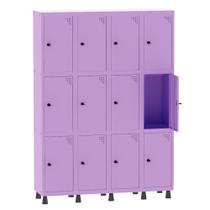Armário Guarda Volume Locker Roupeiro 4 Vãos 12 Portas Aço GRP504/12 Lilás - Pandin Armário Guarda Volume Locker Roupeiro 4 Vãos 12 Portas Aço GRP504/12 Lilás - Pandin