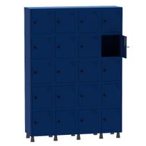 Armário Guarda Volume Locker Roupeiro 4 Vãos 20 Portas Aço GRP504/20 Azul Del Rey - Pandin