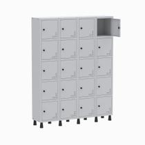 Armário Guarda Volume Locker Roupeiro 4 Vãos 20 Portas GR304/20 Light Cinza - Pandin Armário Guarda Volume Locker Roupeiro 4 Vãos 20 Portas GR304/20 Light Cinza - Pandin