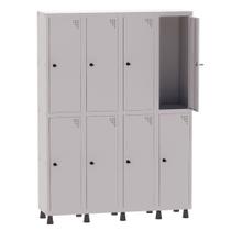 Armário Guarda Volume Locker Roupeiro 4 Vãos 8 Portas Aço GRP504/8 Cinza - Pandin Armário Guarda Volume Locker Roupeiro 4 Vãos 8 Portas Aço GRP504/8 Cinza - Pandin