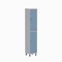 Armário Guarda Volume Locker Roupeiro de Aço 1 Vão 2 Portas GR301/2 Light Cinza e Azul Dali