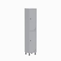 Armário Guarda Volume Locker Roupeiro de Aço 1 Vão 2 Portas GR301/2 Light Cinza