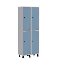Armário Guarda Volume Locker Roupeiro de Aço 2 Vãos 4 Portas GR302/4 Light Cinza e Azul Dali Armário Guarda Volume Locker Roupeiro de Aço 2 Vãos 4 Portas GR302/4 Light Cinza e Azul Dali