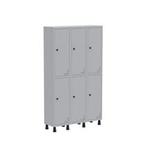 Armário Guarda Volume Locker Roupeiro de Aço 3 Vãos 6 Portas GR303/6 Light Cinza