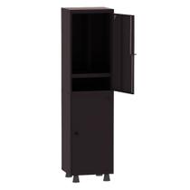 Armário Guarda Volume Locker Roupeiro Insalubre 1 Vão 02 Portas Com Prateleira GRP501/2INSPV Preto - Pandin