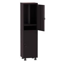 Armário Guarda Volume Locker Roupeiro Insalubre 1 Vão 02 Portas Com Prateleira GRP501/2INSPV Preto - Pandin