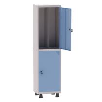 Armário Guarda Volume Locker Roupeiro Insalubre 1 Vãos 02 Portas GRP501/2INS Cinza e Azul Dali - Pandin