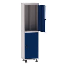 Armário Guarda Volume Locker Roupeiro Insalubre 1 Vãos 02 Portas GRP501/2INS Cinza e Azul Del Rey - Pandin
