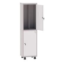 Armário Guarda Volume Locker Roupeiro Insalubre 1 Vãos 02 Portas GRP501/2INS Cinza e Branco - Pandin